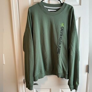 CK Calvin Klein Jeans embroidered green crewneck sweatshirt